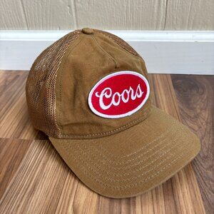 Coors Beer Tan Retro Mesh Adjustable Snapback Trucker Dad Hat OSFM